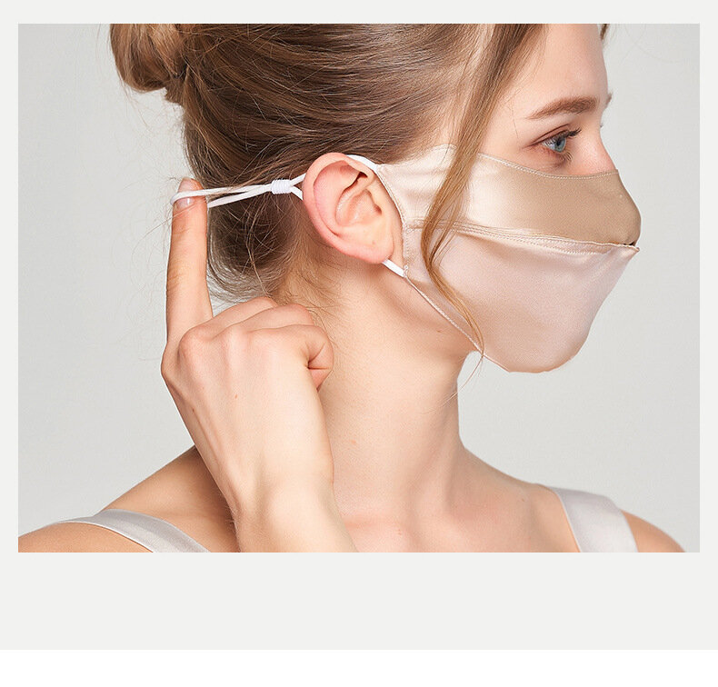 Чехол для лица Birdtree из 100% натурального шелка, Женская Солнцезащитная большая маска, регулируемая подвесная маска для ушей, летняя дышащая маска для женщин A43857QM