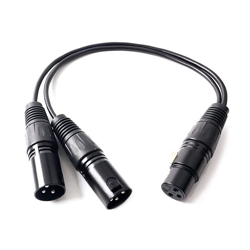 3Pin Xlr Female Jack Naar Dual 2 Mannelijke Plug Y Splitter 30Cm Adapter Audio Verlengkabel Voor Mixer Recorde microfoon Cabler