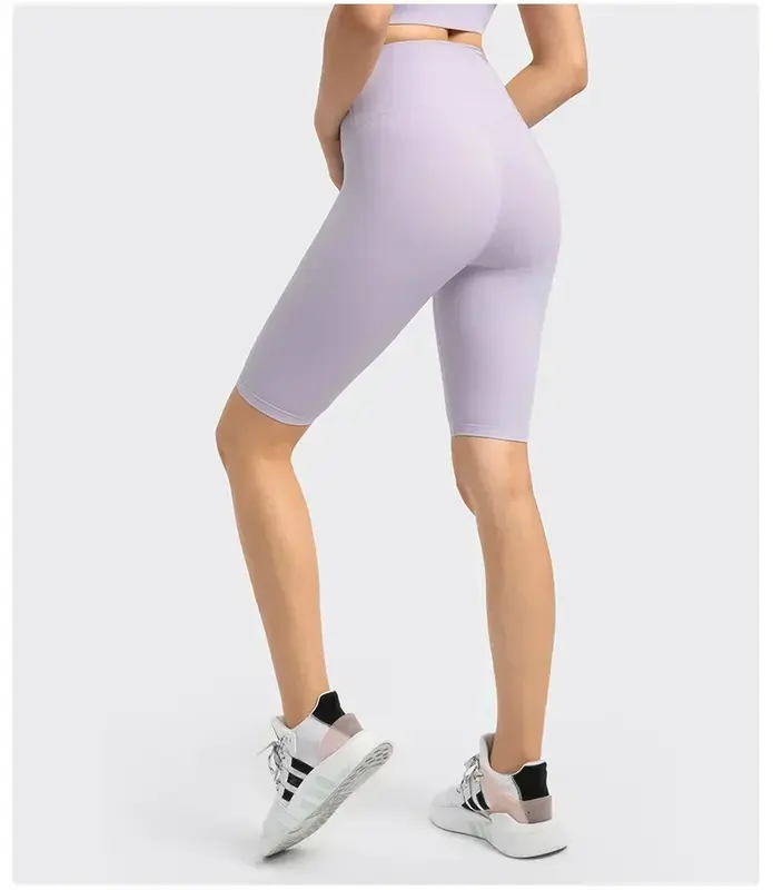 Lulu Align-pantalones cortos ajustados de cintura alta para mujer, pantalones de Yoga adelgazantes, sin línea de incomodidad, correr, Fitness, 5 puntos, 10"