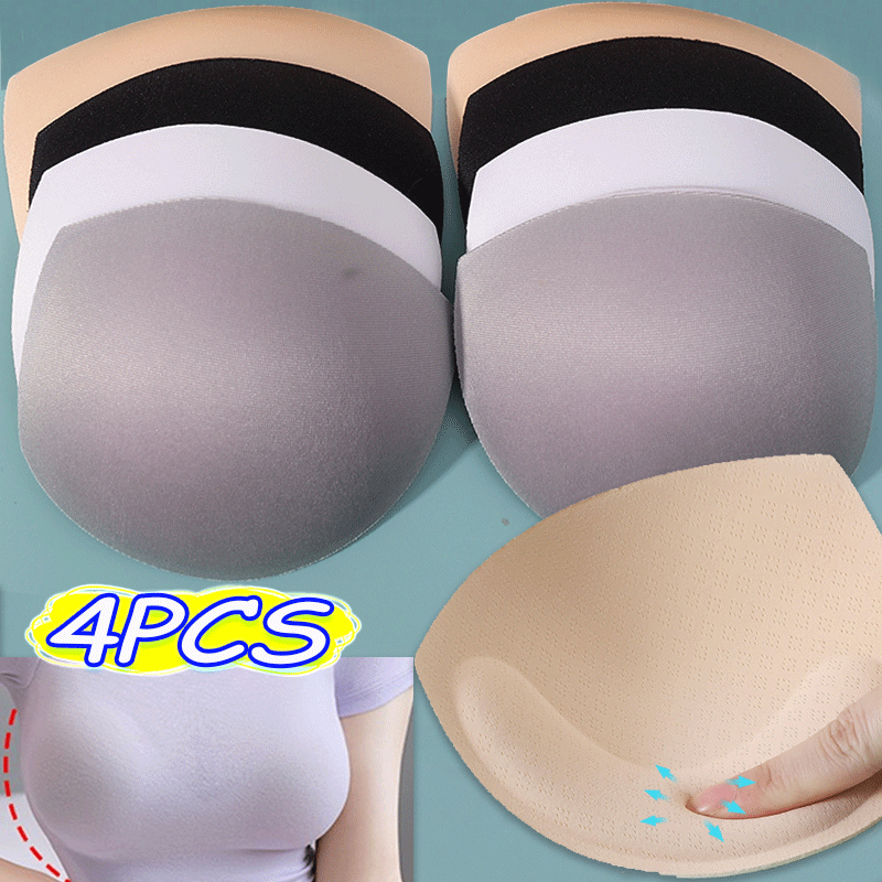 3D Thicken Push Up Bra Pads para mulheres, almofada de peito respirável, inserções removíveis de copos esportivos, inserção de maiô, 1 par, 2 pares