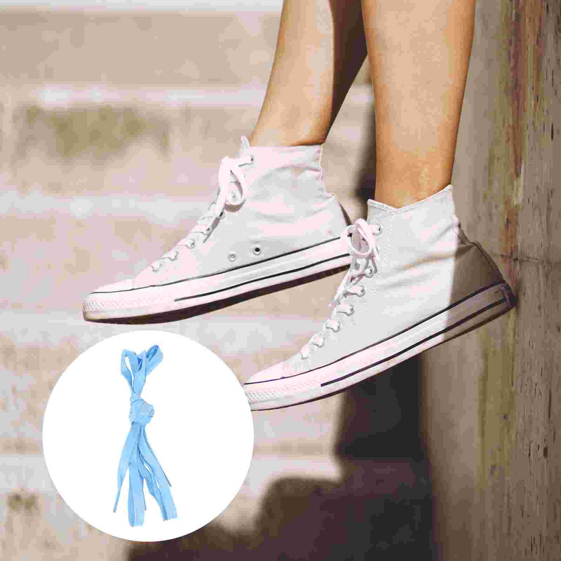 Tali sepatu putih untuk sepatu kets menyala dalam gelap fluoresensi untuk sepatu kets bercahaya