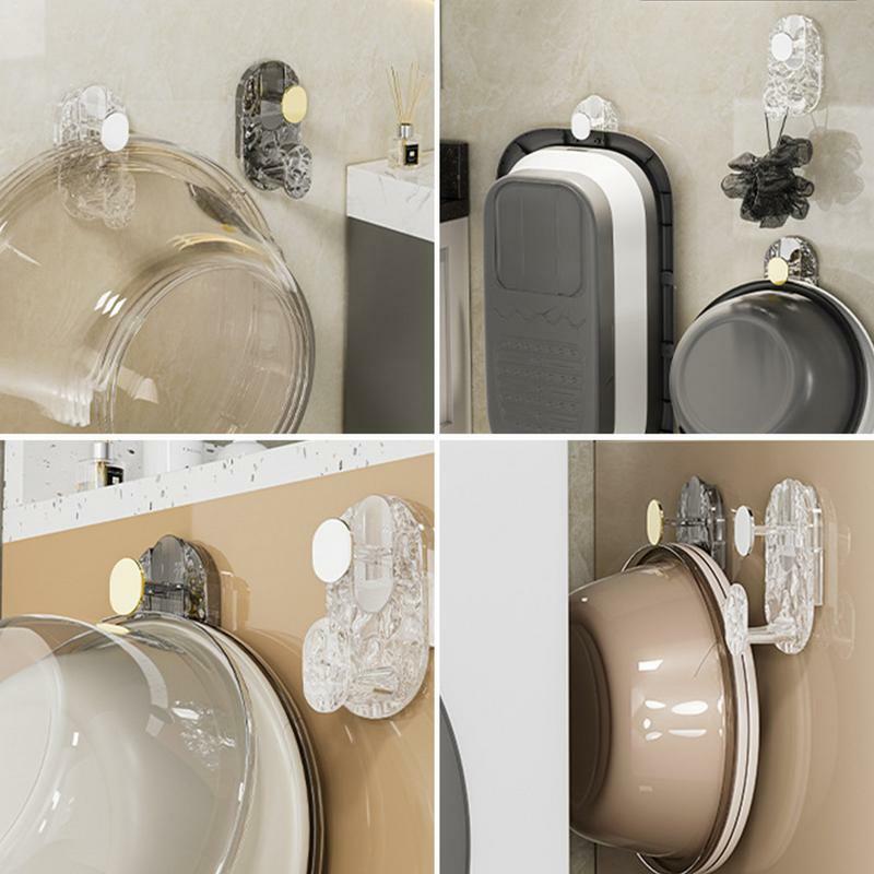 Wash Basin Hook Multifunctional Adhesive Hooks Punch-free Organizer For Bathroom Kitchen Bathroom Hooks