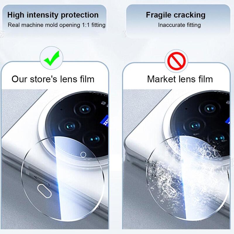 Película de lente de teléfono para Vivo X Fold 3 Pro, cubierta de cámara trasera, película protectora de fibra suave, lente protectora D0l2