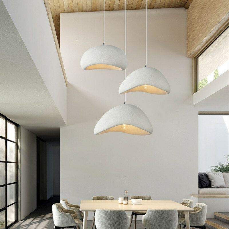 Lámpara de araña Wabi Sabi hecha a mano para restaurante, iluminación de dormitorio de cafetería moderna, Decoración LED creativa para interiores