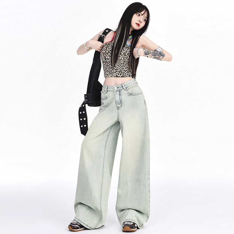 Retro Losse Vintage Hoge Taille Slanke Dames Jeans Zomer Nieuwe Klassieke Full Length Mode Eenvoudige Casual Vrouwelijke Jeans