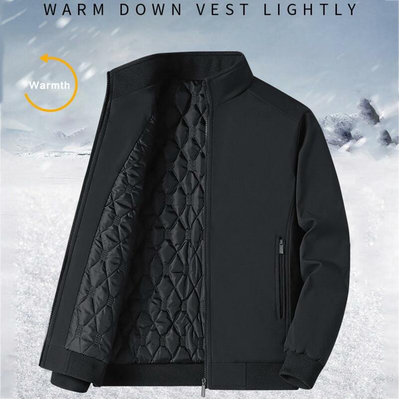 Popular Coldproof Zipper Outwear Autumn Winter Men Jacket Coldproof Ribbed Cuff Outwear for Daily Wear