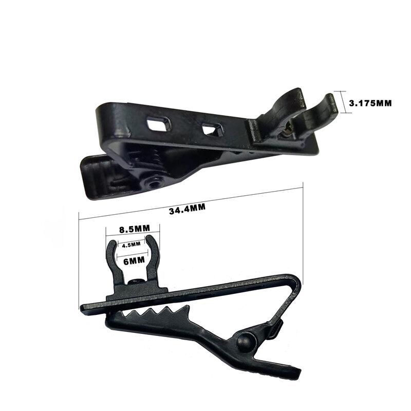1pc Black Microphone Iron Clip Lavalier Clip Microphone Accessories Wireless Microphone Lapel Tie Clip Replacement Parts