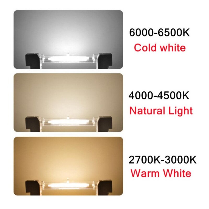 Muunnn-Ampoule LED COB haute puissance, lampe halogène de remplacement domestique, tube en verre, R7s, 50W, 78mm, 189mm, 118mm, J78, J118, AC110V, 120V, 220V