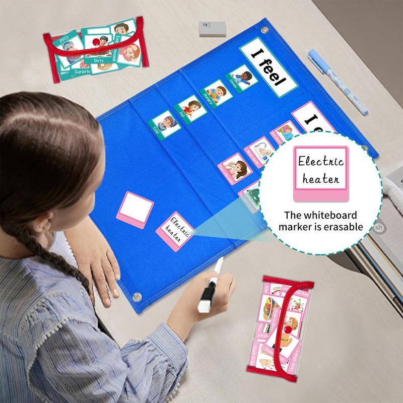 Bagan tugas untuk anak dengan 54 kartu aktivitas Visual jadwal Visual dengan dua kantong penyimpanan yang dapat dilepas