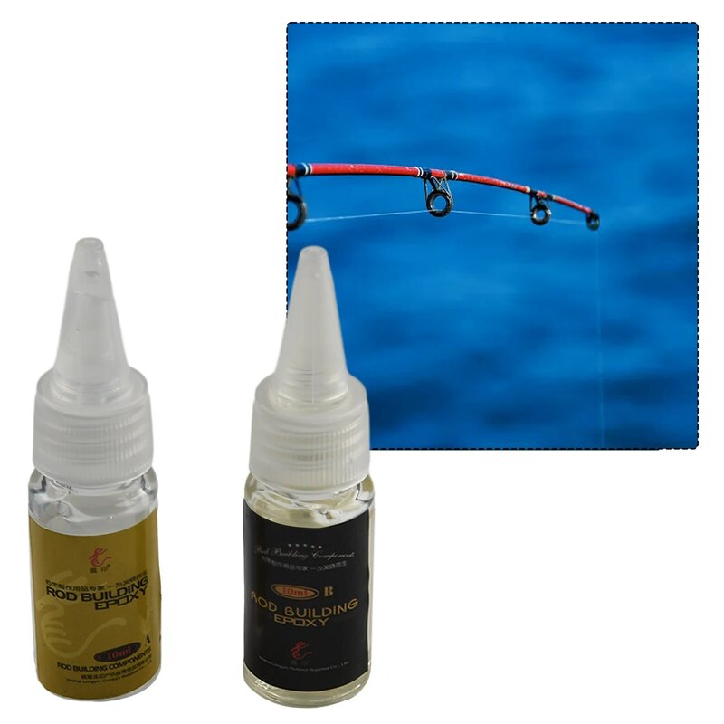 2Pcs Fishing Rod Guide Ring Glue 10/20ml Wire Ring Holder Special Epoxy Resin Transparent Glue For Fishing Rod Repair Tool