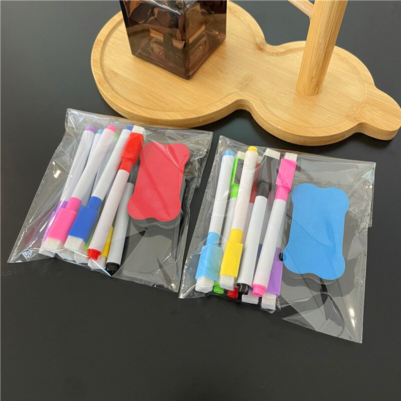 8 Stuks Uitwisbare Magnetische Whiteboard Marker Pennen Met Whiteboard Gum Droog Uitwisbare Pen School Klaslokaal Whiteboard Accessoires