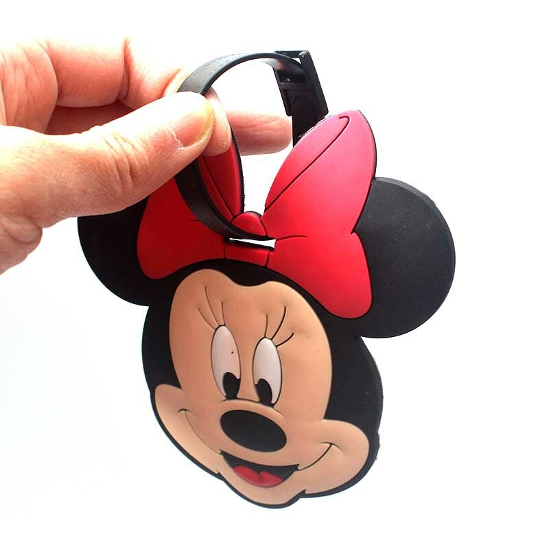 Disney Mikey Chuột Phụ Kiện Du Lịch Thẻ Hành Lý Silica Gel Vali ID Addres Giữ Hành Lý Nội Trú Thẻ Di Động Nhãn