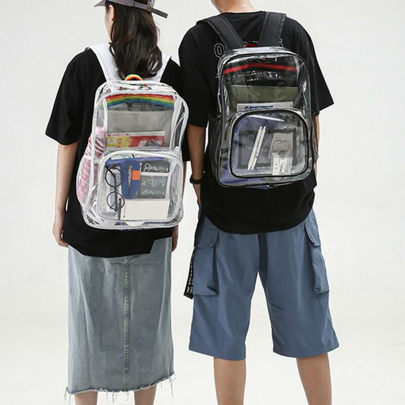 Школьный ранец с регулируемым плечевым ремнем, вместительный прозрачный рюкзак из ПВХ, школьный портфель для книг, сумка для хранения книг для мальчиков и девочек-подростков