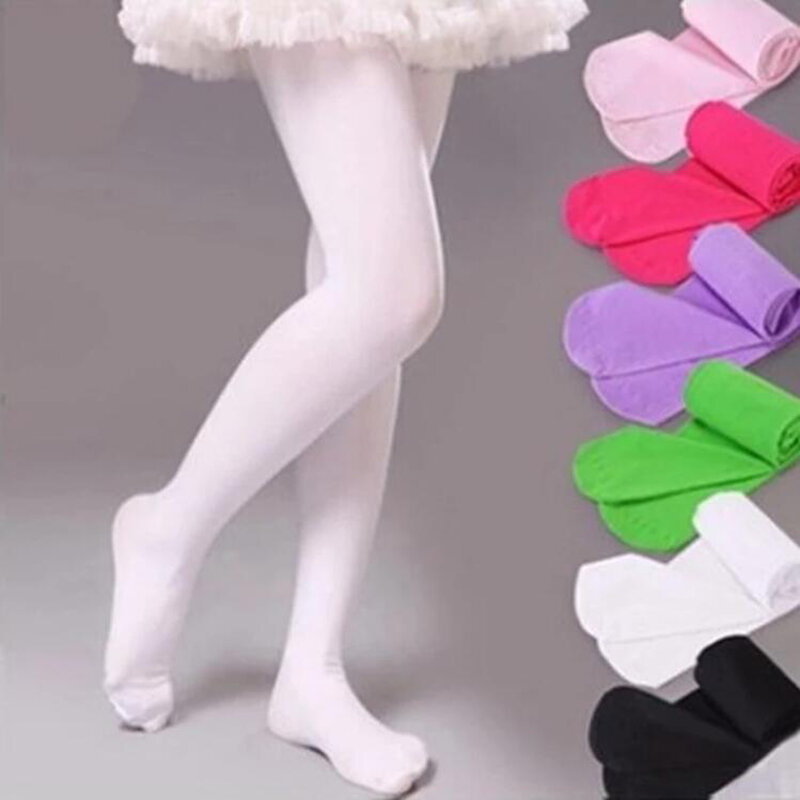 Ywhuansen verão primavera doce cor crianças meia-calça ballet dança collants para meninas meia crianças veludo sólido branco meia-calça