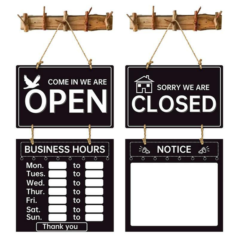 Business Hours Sign Double Sided Store Hours Sign Open And Closed Sign With Hours Decorative Welcome Boards