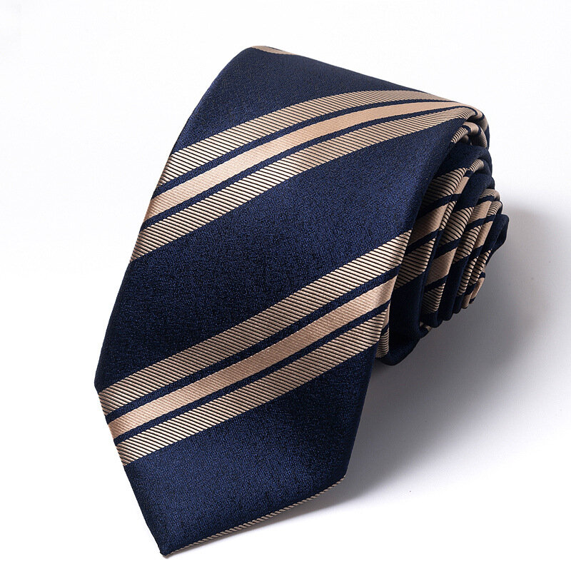 High-quality Wedding Ties For Men Fashion New Style Blue Strip Print Neckties Daily Office Apparel Accessories Gift For Man