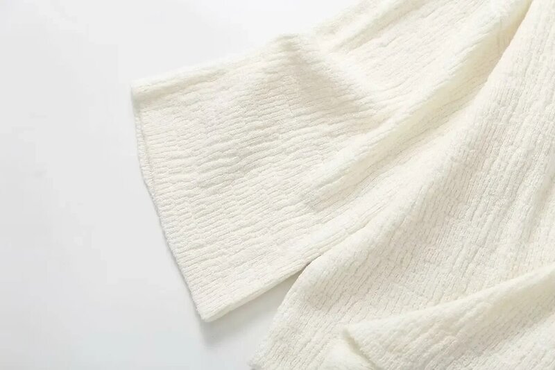 Damski jesienny 2023 moda na co dzień luźny dzianinowy sweter Retro z dekoltem w szpic przycięty rękaw elegancki Top pulower.