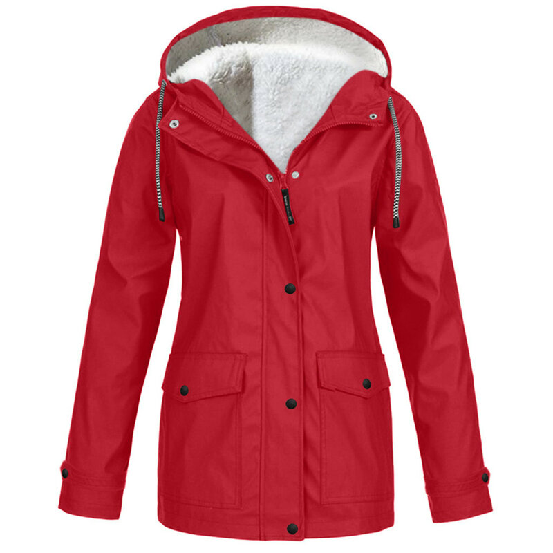 Ladies Autumn And Winter  Jacket Outdoor Waterproof Hoodie Long Coat For Men Women Fishing Hiking Climbing