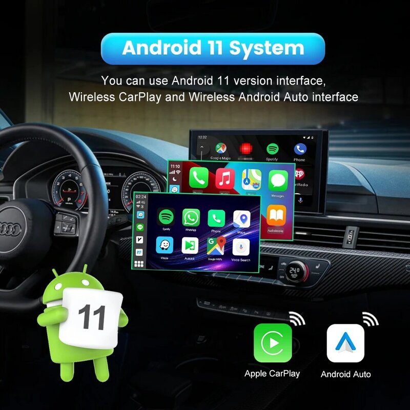 Carlinkit 5 CarPlay Mini กล่อง MINI Ai ไร้สาย CarPlay แอนดรอยด์อัตโนมัติสำหรับ Audi MAZDA Toyota สำหรับ Netflix สำหรับ YouTube 4G LTE GPS