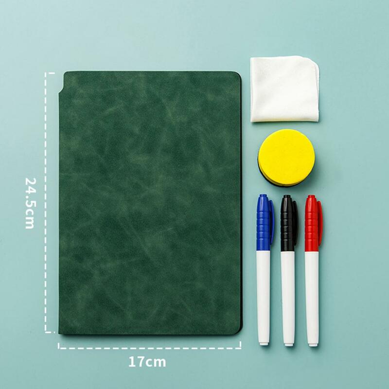 1 Set A5 blocco note lavagna con pennarello lavagna Notebook doppio lato riutilizzabile ecopelle Shell studenti forniture per ufficio