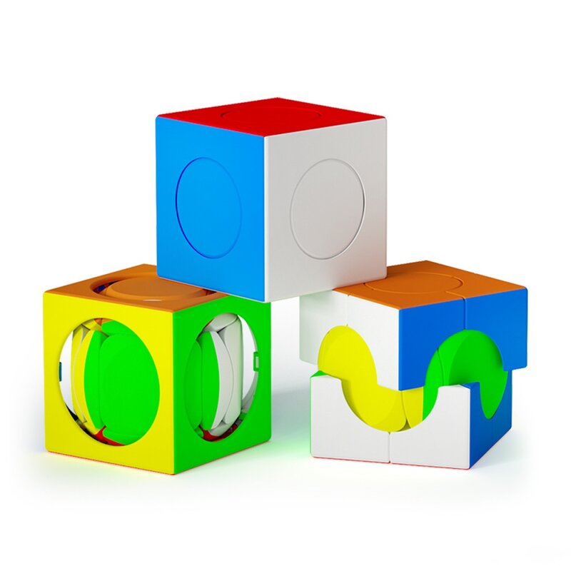 Yongjun Tianyuan 매직 스피드 큐브, 스티커리스 불규칙 큐브 퍼즐, 단색 퍼즐, 초보자 연습 큐브 매칭