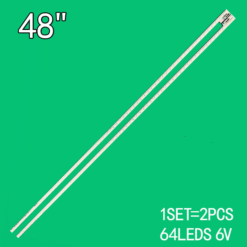 New 2 Pieces 48" LJ64-03260A LJ64-03260B LTA480HN01 LED strip SLED 2011SGS48 7030 64 L REV1.0 520mm 64 LEDs for LED48K510G3D