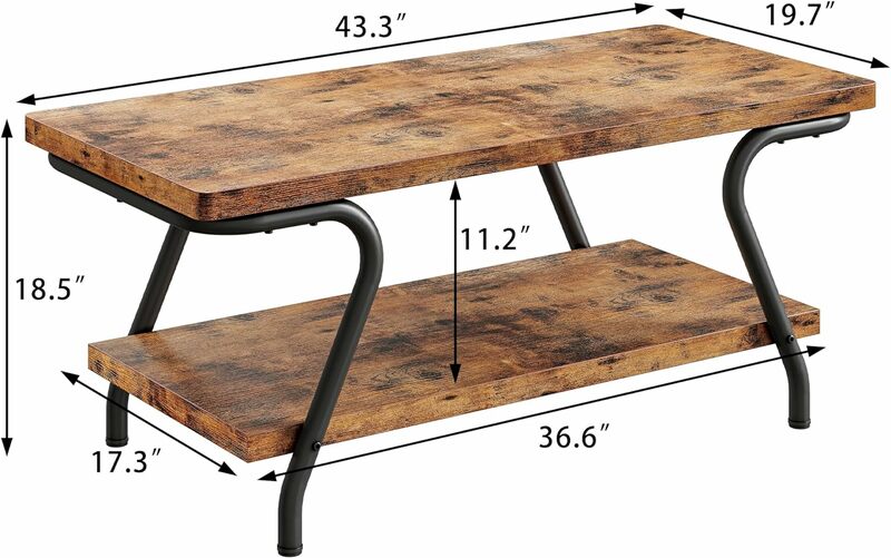 Table basse d'angle confortable, tables de salon, table basse avec rangement, table centrale pour salon, meubles