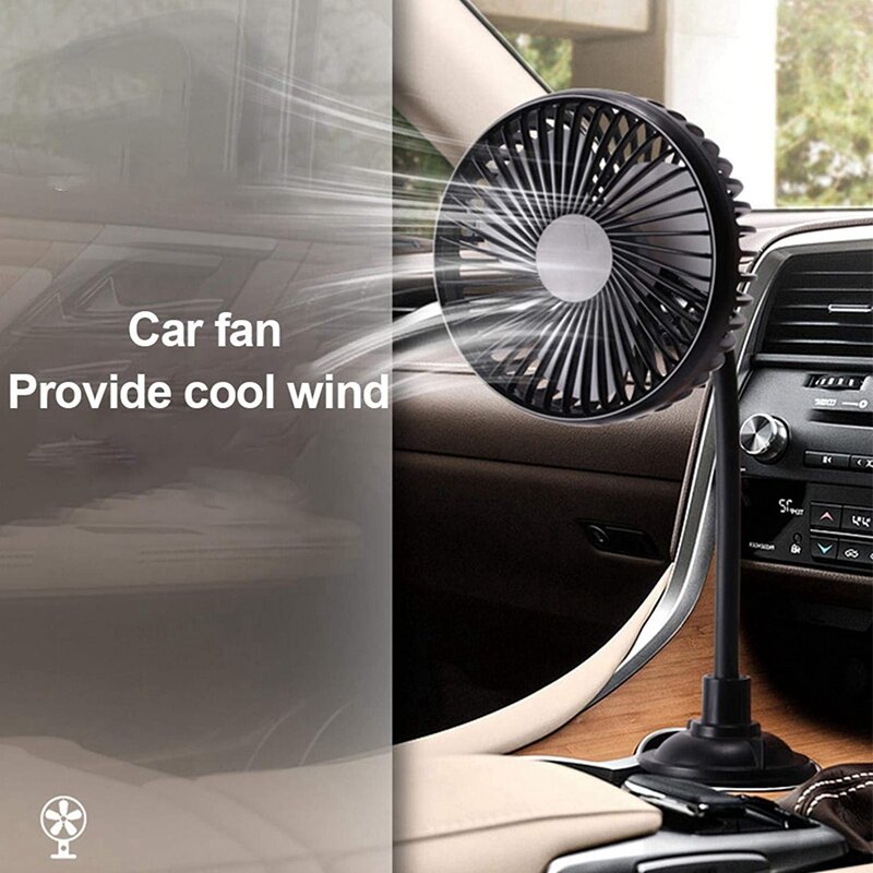 Автомобильный Вентилятор охлаждения, встроенный 3-скоростной автомобильный вентилятор с питанием от USB. Портативный электрический вентилятор