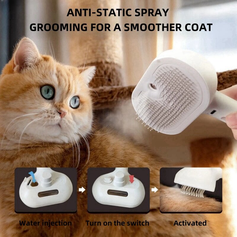 Spray dla zwierząt domowych grzebień groomerski usunąć pływające puch włosów, pielęgnacja włosów stylizacja zapobiega elektryczność statyczna dla psów długowłosych kotów