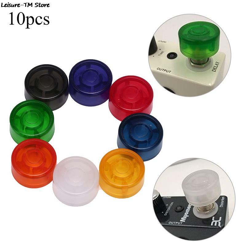 10Pcs/pack Electric Guitar Effect Pedal Foot Nail Cap Amplifiers Candy Color Foot Switch Toppers Knob Accessories 2.5cm