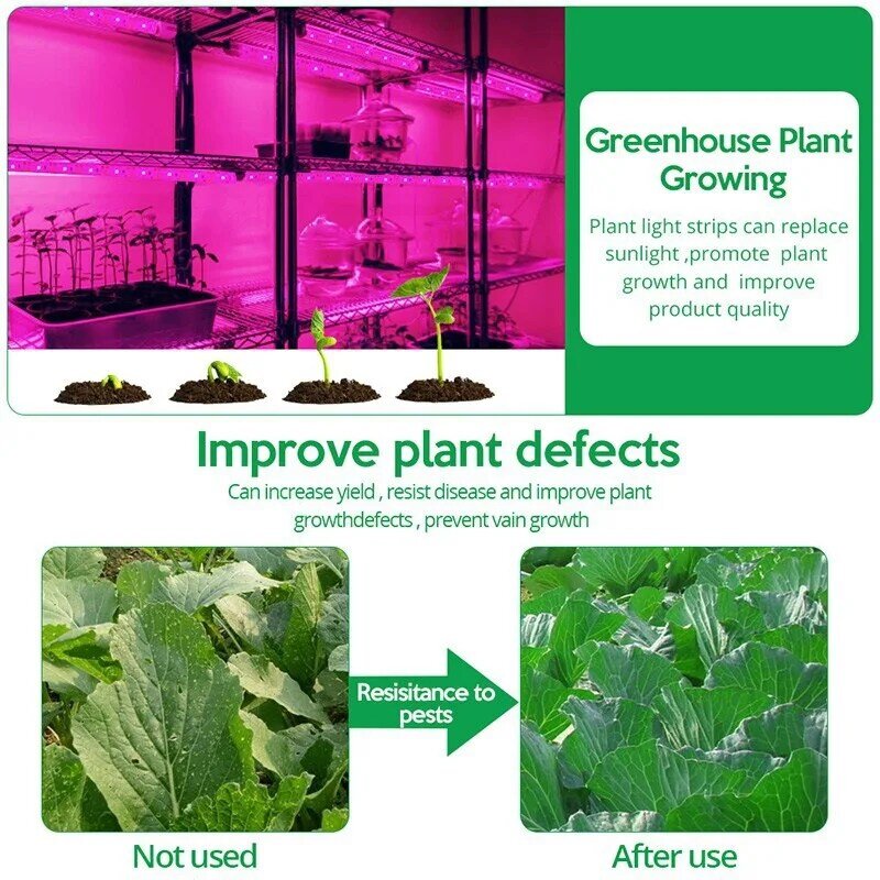 Светодиодная фитолампа полного спектра для выращивания растений, лампа для растений, LED полоска для овощей, цветов, рассады, короб, DC 5 В, USB