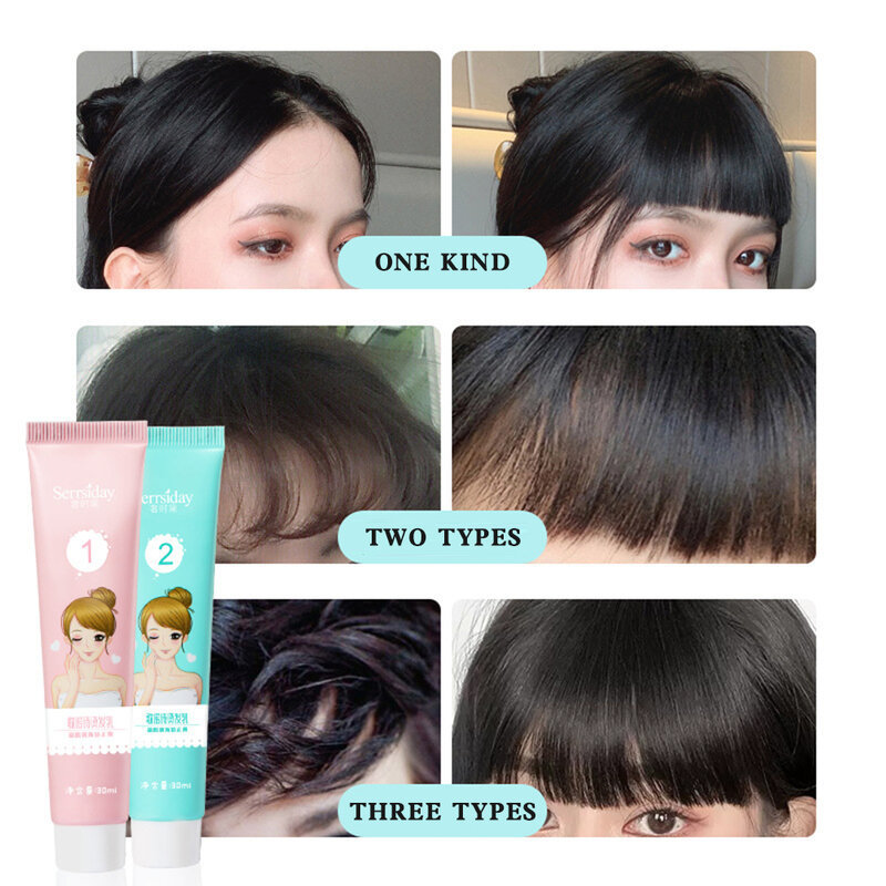 Crema correctora de cabello para todo tipo de cabellos, suavizante de proteínas para corrección de flequillo, fácil de usar