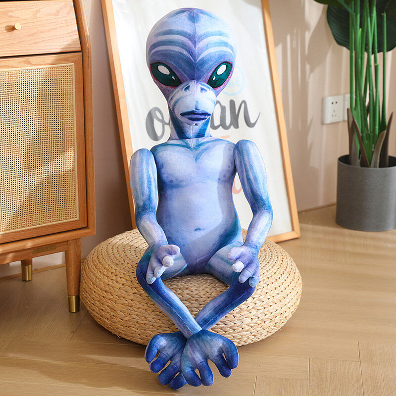 Lifelike Alien Plush Toy Stuffed Fluffy Extra-terrestrial Soft Doll Joints Can Rotate Home Decor Kids Toy Birthday Gift
