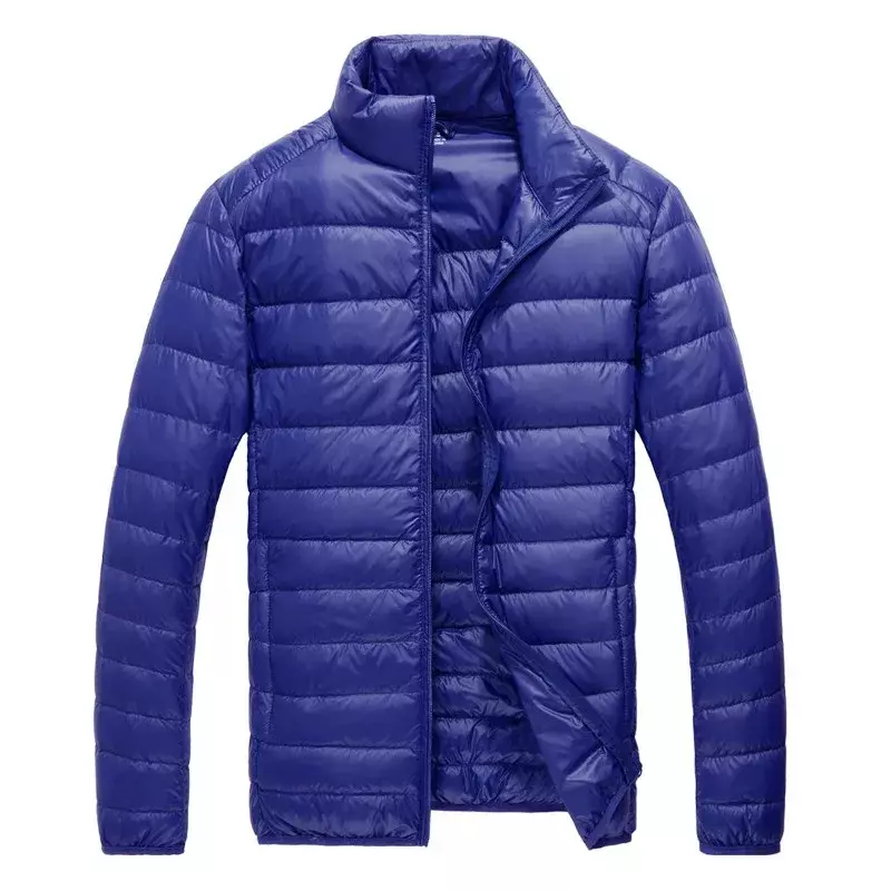 Autumn Winter New Lightweight Down Jacket Solid Color Stand Collar Casua Warm Down Jacket Male Warm Parkas Outerwear