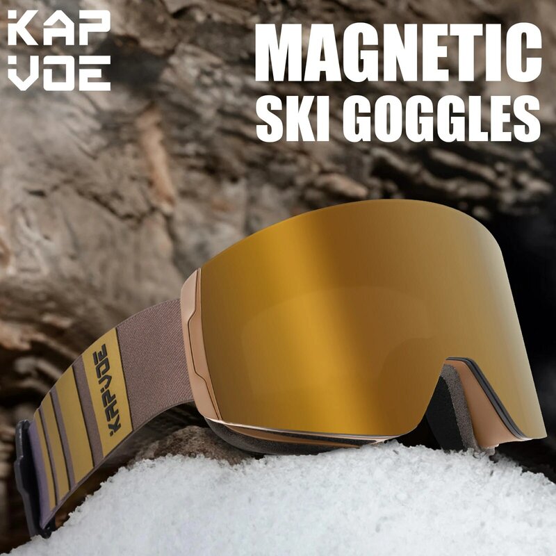 Kapvoe Ski Goggles Dubbele Lagen Anti-mist UV400 Snowboard Snowboard Snow Goggles Sneeuwscooter Brillen Buiten Sport Skiën