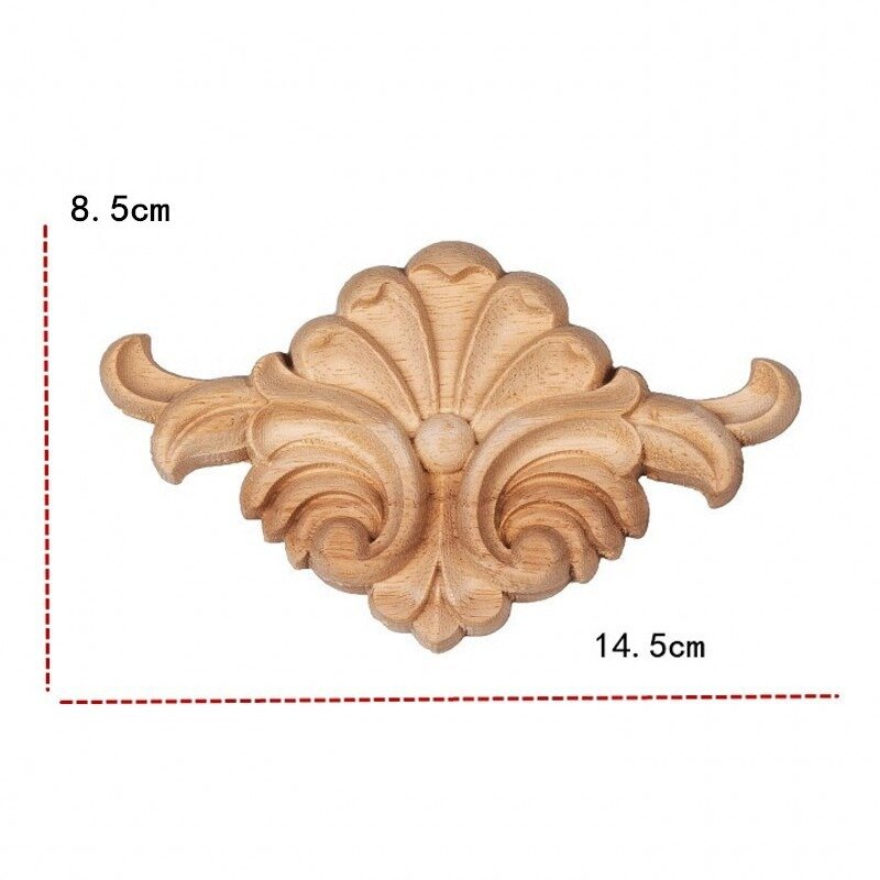 Wood Carving Onlays Rose Appliques Decals for Wooden Furniture Antique Home Decor Wooden Furniture Decoration Wood Flower Craft