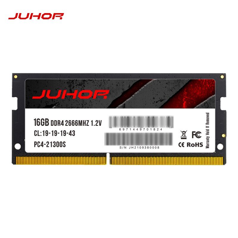 Juhor Memoria RAM DDR4 8GB 16GB 2666MHz 3200MHz DDR3 8GB 1600MHz SODIMM Máy tính xách tay hiệu suất cao Máy tính xách tay Bộ nhớ