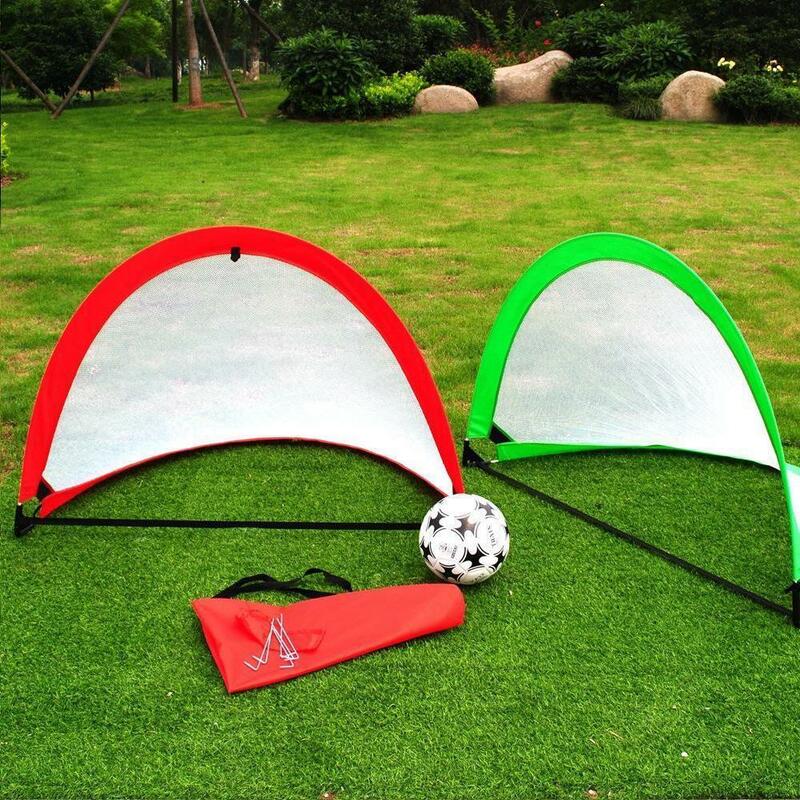 Portería de fútbol plegable portátil, Red de portería de entrenamiento plegable, juguetes para jugar en interiores y exteriores, 5 colores