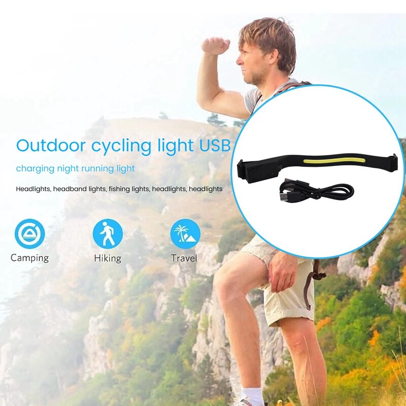 LED-Scheinwerfer, Broadbeam Lumen ipx4 wasserdichter USB wiederauf ladbarer Scheinwerfer für Camping, Laufen, Angeln