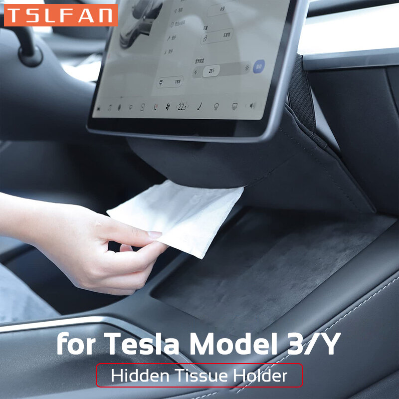 Автомобильный скрытый держатель для салфеток Tesla Model 3 Y, подлокотник, салфетка на заднее сиденье, сумка для хранения в центральной консоли, автомобильные аксессуары