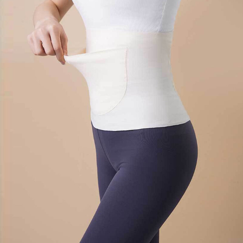 Supporto per la vita caldo invernale per le donne cinture elastiche in vita tinta unita con tasca per la schiena scaldamuscoli protezione interna per la pancia