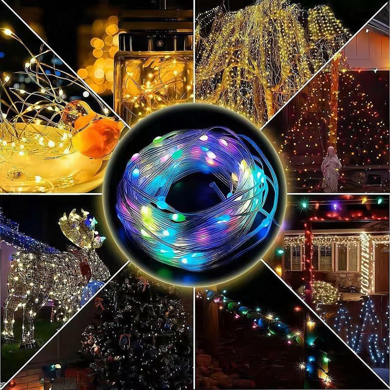 Smart Christmas Lights Fairy Lights 24 tasti telecomando musica sincronizzazione vocale luci natalizie per esterni decorazioni per la casa