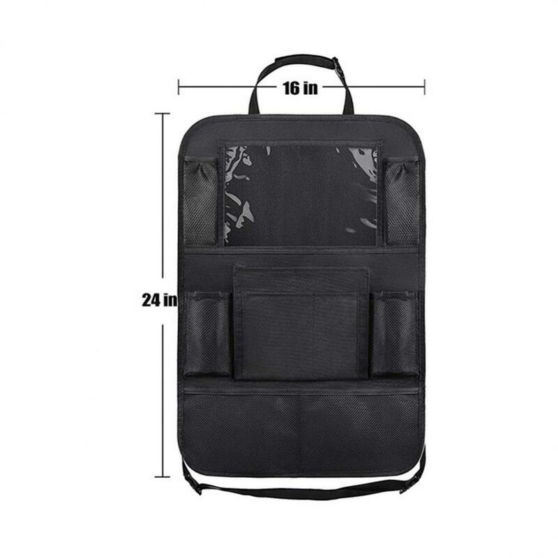 Tas penyimpanan anak kain Oxford multifungsi, tas belakang mobil banyak saku dengan pelindung pemegang Tablet untuk anak-anak