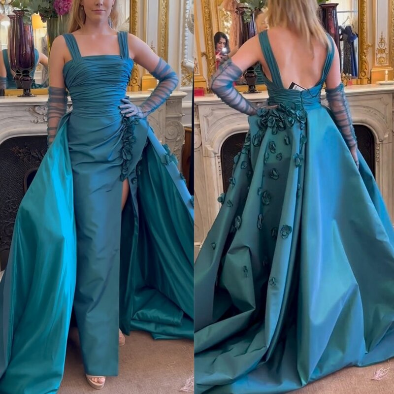 Prom Dress Saudi Arabia Exquisite Modern Style Formal Evening Off The Shoulder Ball Gown Appliques Pleat Satin Prom Dresses