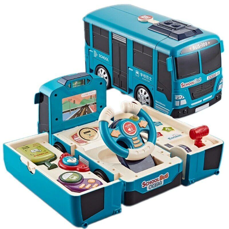 Entzückende Vocal Simulation Auto Fahren Modell Kleine Schule Bus Pädagogisches Sand Pool Spielzeug Baby Indoor Spiel Kinder
