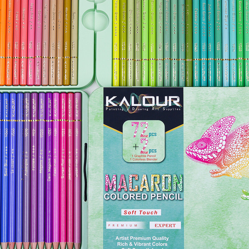 KALOUR 50/70 Buah Set Pensil Sketsa Gambar Kit Pensil Warna Pastel Lembut Krayon Macaron untuk Perlengkapan Seni Hadiah Sketsa Pelukis