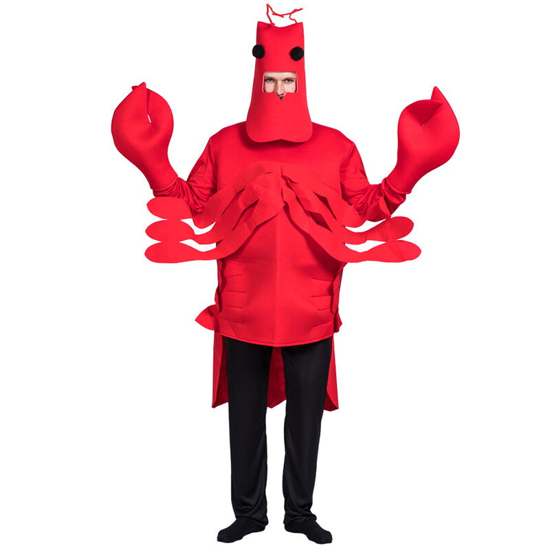 Funny Party Weird Stage Clothes Red Lobster Cosplay Halloween Costumes Props