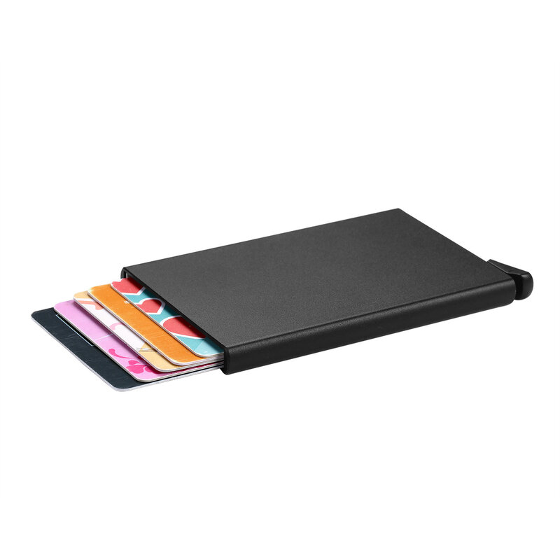 Titular do cartão de crédito anti-roubo id titular do cartão de crédito porte carte fino metal de alumínio carteiras caso de bolso banco
