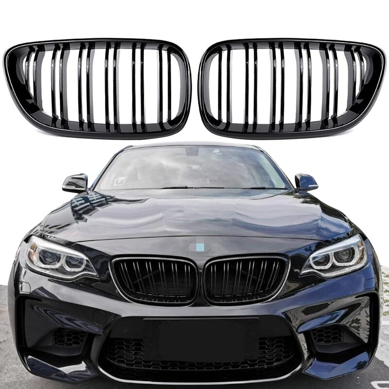 ABS Front Replacement Kidney Grill Double-slat Grills Racing Grilles For BMW 2 Series F22 F23 220i 228i 230i M235i F87 M2 14-18