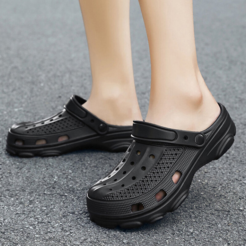 Litfun sandal selop taman Pria Wanita, sandal pantai EVA ringan lembut untuk kamar mandi